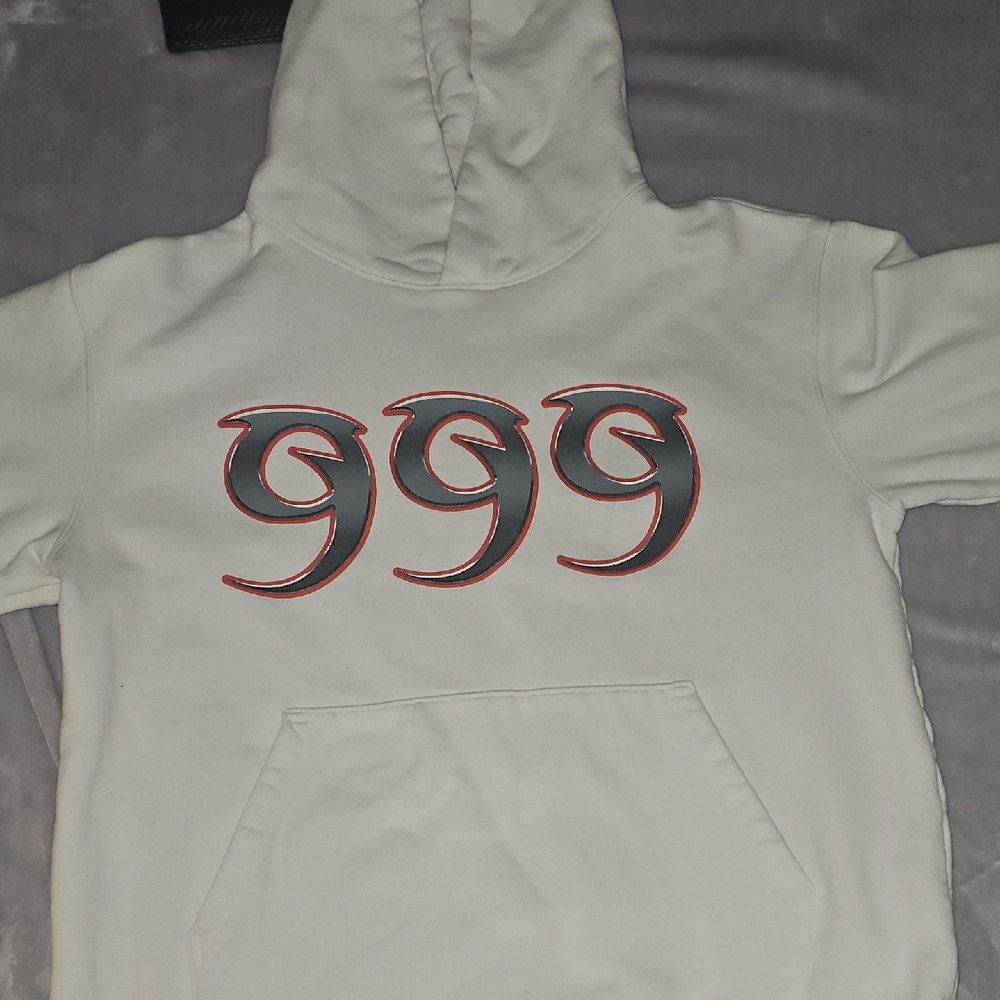 Jucie WRLD VLONE White Hoodie with Gray and Red Design
